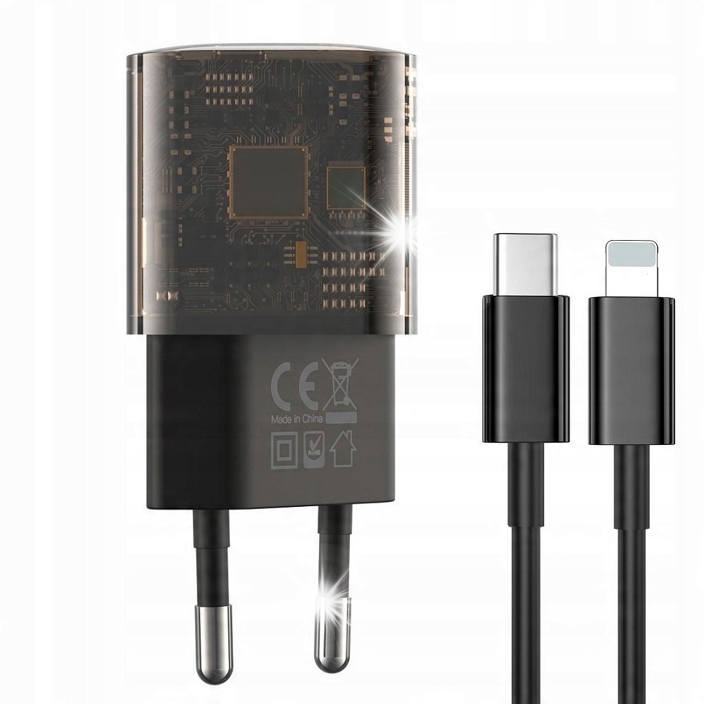 Ładowarka sieciowa USB-C 3A 30W + iPhone Lightning