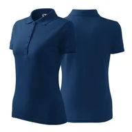 Koszulki i topy damskie - Koszulka ciemnoniebieska polo z logo na sercu damska z nadrukiem logo firmy 200g 210 kolor 87 koszulka polo - miniaturka - grafika 1