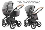Wózki dziecięce - JEDO TAMEL 2W1 T42/ Black-Cognac - miniaturka - grafika 1