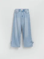 Spodnie damskie - Reserved - Jeansy wide leg z kokardkami - niebieski - miniaturka - grafika 1