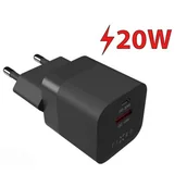 Ładowarki do telefonów - Ładowarka sieciowa FIXED Mini s USB-C PD/USB QC 3.0, 20W (FIXC20M-CU-BK) Czarna - miniaturka - grafika 1