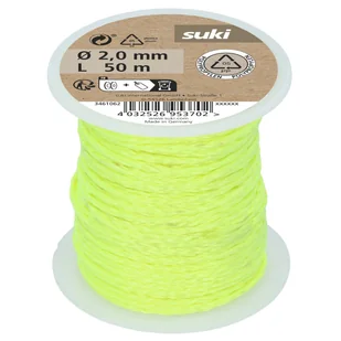 Suki Sznurek 2 mm x 50 m pleciony neonowy żółty - Inne mocowania - miniaturka - grafika 1