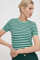 Koszulki sportowe damskie - Pepe Jeans t-shirt damski kolor zielony - miniaturka - grafika 1