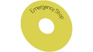 Inne akcesoria elektryczne - Siemens Etykieta podkładkowa żółta z inskrypcją: emergency stop średnica zewn. 75mm wewn. 225mm grubość 2mm 3SU1900-0BB31-0DA0 3SU1900-0BB31-0DA0 - miniaturka - grafika 1