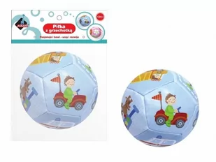Askato Miękka piłka z grzechotką dla malucha niebieska - Zabawki sensoryczne - miniaturka - grafika 2