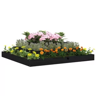 Donica, czarna, 110x110x27 cm, lite drewno sosnowe Lumarko - Donice - miniaturka - grafika 4