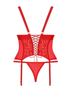 Gorset Blossmina + stringi GRATIS!!! Czerwony (Rozmiar 6XL/7XL) - Bielizna erotyczna damska - miniaturka - grafika 4