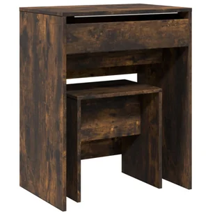 vidaXL Toaletka z taboretem dąb wędzony 60x40x113,5 cm - Toaletki - miniaturka - grafika 1