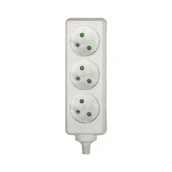 Przedłużacze i rozgałęźniki - Listwa przedłużacza, 3 gniazda, biała - miniaturka - grafika 1