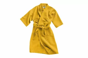 Szlafrok Gofrowany Musztardowy Xxl Bawełniany Kimono Gofer - Szlafroki damskie - miniaturka - grafika 1