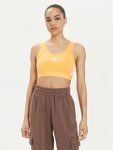 adidas Top Essentials 3-Stripes IR6110 Żółty Slim Fit - Koszulki i topy damskie - miniaturka - grafika 1