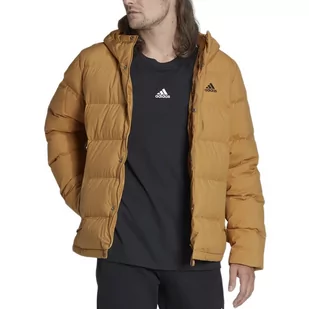 Kurtka adidas Helionic Hooded Down HG8748 - brązowa - Adidas - Kurtki i kamizelki sportowe męskie - miniaturka - grafika 1