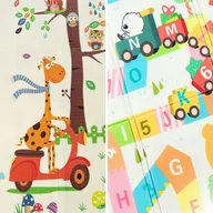 Maty edukacyjne - MATA EDUKACYJNA PIANKOWA DWUSTRONNA DLA DZIECI SKŁADANA XXL DUŻA 200X180 - miniaturka - grafika 1