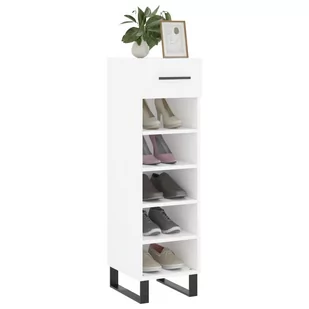 Szafka na buty, biała, 30x35x105 cm, materiał drewnopochodny Lumarko! - Szafki na buty - miniaturka - grafika 4