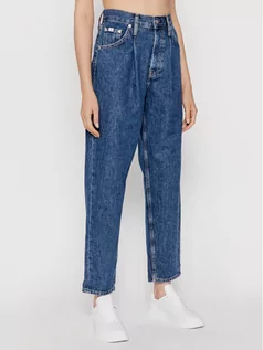 Spodnie damskie - Calvin Klein Jeans Jeansy J20J216433 Granatowy Baggy Jean - grafika 1