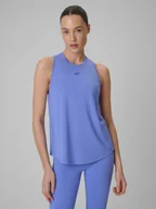 Koszulki sportowe damskie - 4F Top treningowy szybkoschnący damski - niebieski XS - miniaturka - grafika 1