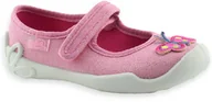 Buty dla dziewczynek - Balerinki do przedszkola kapcie na rzep dla dziewczynki Befado 114X557 Blanca Różowe - miniaturka - grafika 1