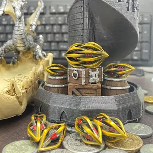 Kostki RPG Mysterium Złoty Zestaw 7 Metalowych Kości - Gry planszowe - miniaturka - grafika 1
