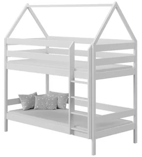Białe skandynawskie łóżko piętrowe domek dla dzieci - Zuzu 3X 160x80 cm - Łóżka dla dzieci i młodzieży - miniaturka - grafika 1