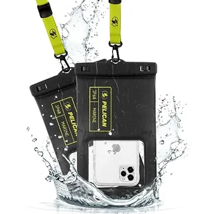Pelican Marine 2-pak, wodoodporne etui na telefon IP68 (rozmiar XL) - pływające etui na telefon - iPhone 14 Pro Max / 13 Pro Max / 12 Pro Max/ 11/ S23 Ultra/Pixel 7 - zdejmowana smycz - czarny/żółty - Etui i futerały do telefonów - miniaturka - grafika 1