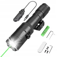 Latarki - CELOWNIK Laser ZIELONY i LATARKA 2w1 PICATINNY MLOK AR15 ASG 1000lm 16850 - miniaturka - grafika 1
