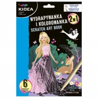Książki edukacyjne - Wydrapywanka i kolorowanka 2w1 Księżniczki KIDEA - miniaturka - grafika 1