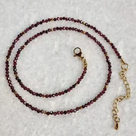 Naszyjniki - Naszyjnik choker granat kamienie naturalne drobne trendy / StoneLab - miniaturka - grafika 1