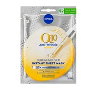 Maseczki do twarzy - NIVEA Nivea Q10 Power maska przeciwzmarszczkowa + ujędrniająca, 10 minut, w zestawie 5 sztuk (5 x 1 sztuka), maska na twarz z z efektem przeciwzmarszczkowym, ujędrniająca pielęgnacja twarzy - miniaturka - grafika 1
