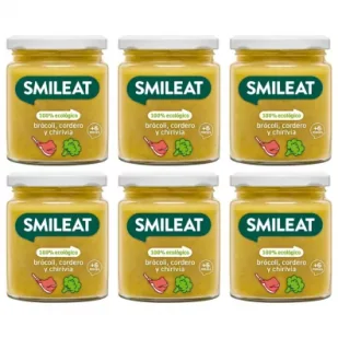 Smileat Słoiczek z ekologicznym brokułem, jagnięciną i pasternakiem po 6 miesiącu Zestaw 6 x 230 g Bio - Dania dla dzieci - miniaturka - grafika 1