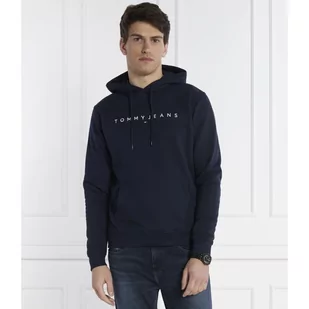 Tommy Jeans Bluza LINEAR LOGO HOODIE EXT | Regular Fit - Bluzy męskie - miniaturka - grafika 1