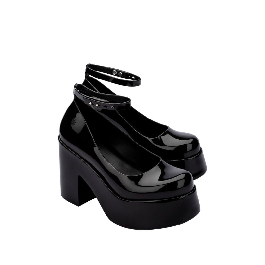 Melissa Doll Heel Ad Black Półbuty Damskie Na Obcasie Czarne 38