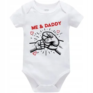 Body Dziecięce ME & DADDY Na Mikołajki Święta Pod Choinkę Białe 56cm - Body dla niemowląt - miniaturka - grafika 1