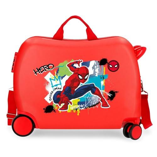 Joumma Marvel Spiderman Urban Walizka dziecięca czerwona 50 x 38 x 20 cm sztywne tworzywo ABS boczne zapięcie szyfrowe 38L 1,8 kg 2 koła bagaż ręczny, Czerwone, walizka dziecięca
