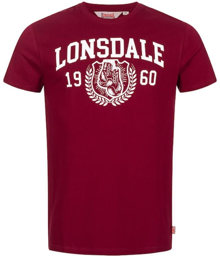 T-shirt LONSDALE STAXIGOE bordowa-XL