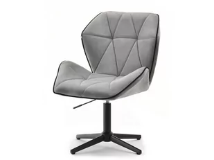 Fotel biurowy, krzesło biurowe Obrotowy Fotel Z Pikowanym Siedziskiem Z Weluru Velo Szary Na Czarnej Nodze - Fotele i krzesła biurowe - miniaturka - grafika 1