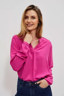 Koszula z koronkowym dekoltem-XS - Koszule damskie - miniaturka - grafika 1