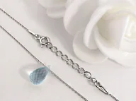 Łańcuszki - Srebrny Naszyjnik 925 Łańcuszek Duża Kropla Topaz - miniaturka - grafika 1