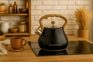 Czajniki na gaz - Czajnik tradycyjny z gwizdkiem 2 L Flavio czarny - miniaturka - grafika 1