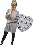 Swetry damskie - Sweter damski kaszmir wełna otulający miękki luksusowy 54 56 7xl 8x dłuższy - miniaturka - grafika 1