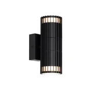 Lampy ogrodowe - QAZQA Design buiten wandlamp zwart 2-lichts IP44 - Boris - miniaturka - grafika 1