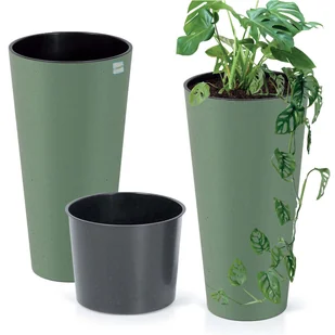 Donica Doniczka Ogrodowa 20 Cm Na Taras Do Ogrodu Domu Eco Wood Zielony - Donice - miniaturka - grafika 1