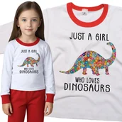 Piżamy dla dziewczynek - Piżama dziecięca Dziewczyna Która Kocha Dinozaury 98/104 - VoloDonum - miniaturka - grafika 1