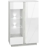 Kredensy - Kredens 04 Lumens ML Meble Biały, Beton Srebrny - miniaturka - grafika 1