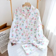 Piżamy damskie - Długa piżama nocna - miniaturka - grafika 1