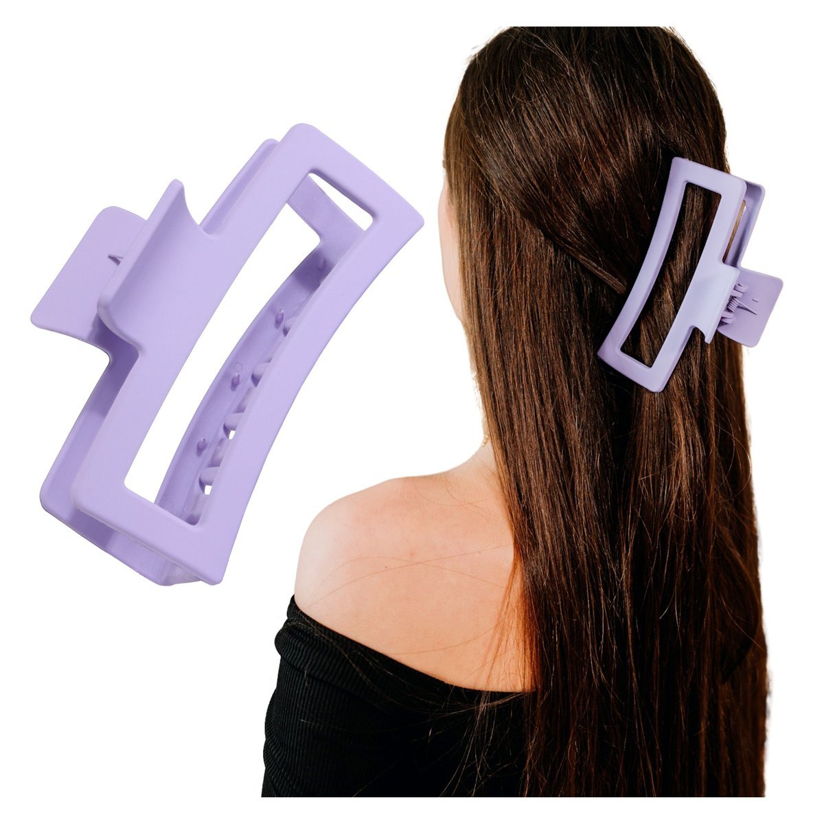 Klamra do Włosów Fioletowa XXL Spinka Francuska Matowa Lekka i Wytrzymała