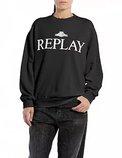Replay Damska bluza oversize, 098 BLACK, XXS - Bluzy damskie - miniaturka - grafika 1