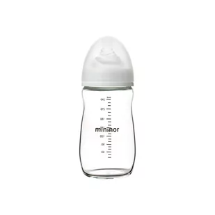 MININOR BUTELKA SZKLANA 240 ML 0M+ - Butelki dla niemowląt - miniaturka - grafika 1