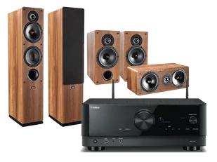 Kino domowe Yamaha RX-V4A (czarny) + Tesi 561 (orzech) + Tesi 261 (orzech) + Tesi 761 (orzech) - Kino domowe - miniaturka - grafika 1