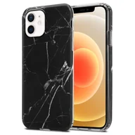 Etui i futerały do telefonów - Pokrowiec Etui Do Apple iPhone 12 PRO MAX w Czarno Biały Marmur No. 22 Obudowa Case Cover Silikon Plecki Cadorabo - miniaturka - grafika 1
