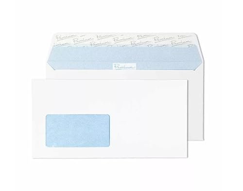 Portfel biurowy klasy premium, DL 110 x 220 mm, 120 g/m², europejski DE koperty do okien (32226DE), biały, 500 sztuk